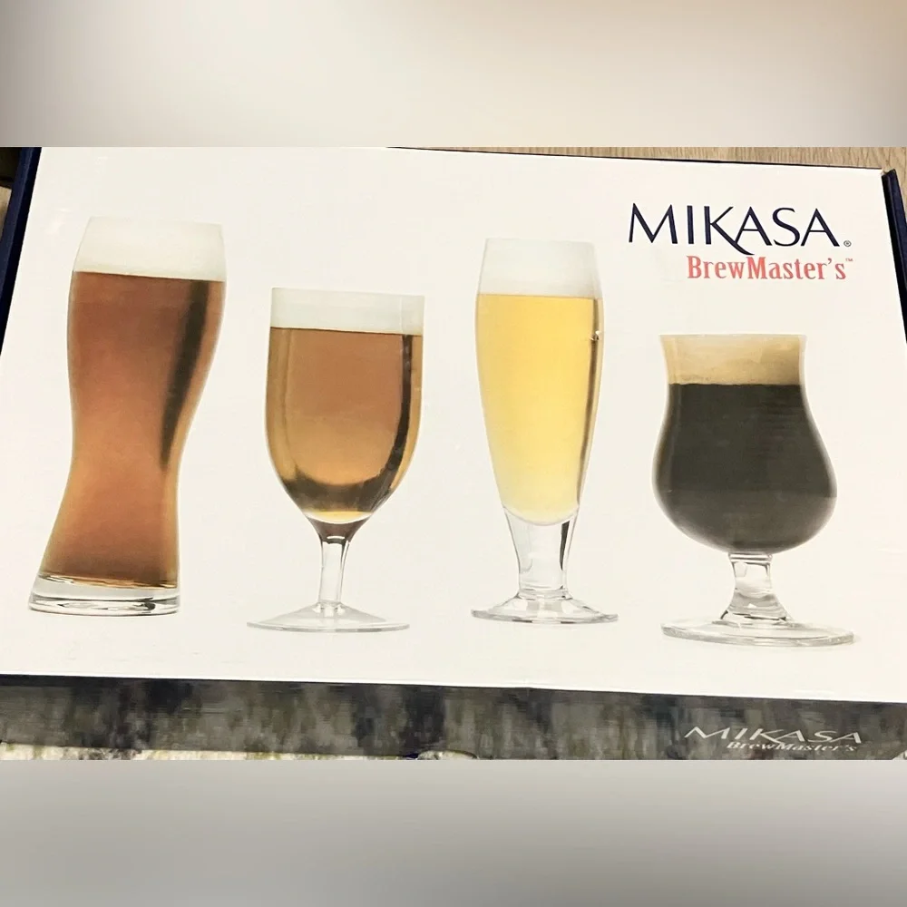 Mikasa Brewmaster's Collection 4-Piece Craft Beer Glass Set NIB Barware Gift